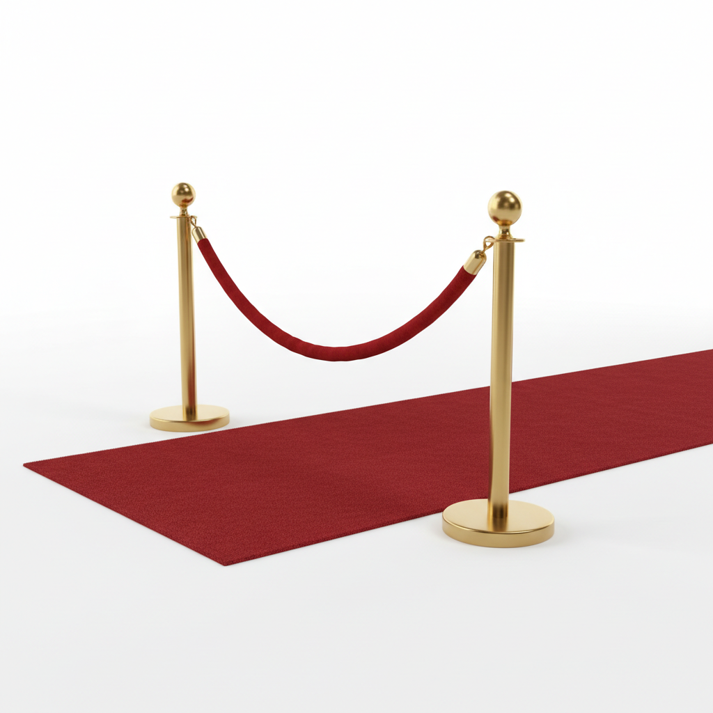 Carpet and Gold Stanchion Set